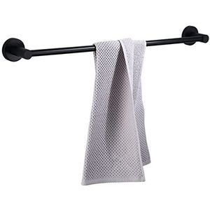 FZDZ Wandgemonteerde handdoekstang zwart, badkamer handdoekstang enkele handdoek opslag plank Susbath handdoekenrek (maat: 30 cm)