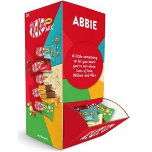 Kitkat MIx box met naam of boodschap - Gepersonaliseerde Kitkat giftbox voor de chocolade liefhebber die geen genoeg kan krijgen van Kitkat chocola