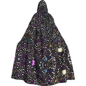 FRGMNT Glitter Pailletten Spot Print Mannen Hooded Mantel, Volwassen Cosplay Mantel Kostuum, Cape Halloween Dress Up, Hooded Uniform