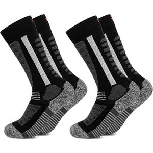 Occulto kinder skisokken pak van 2 (model: Charlie) Zwart 35-38