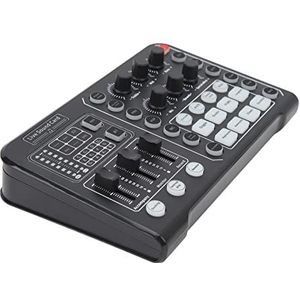 Live geluidskaart-mixer, professionele blokkerende ruis, USB-opladen, live-effecten, 6 modi, vertraging livestreaming, geluidskaart voor muziekopname voor mobiele telefoon