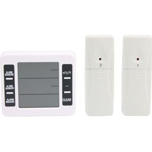 Draadloze Digitale Vriezer Alarm Thermometer Koelkast Thuis Binnen Buiten Sensoren Thermometer Klok Grijs Batterijvoeding Nauwkeurige Monitor(B)
