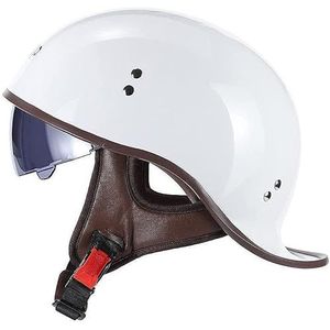 Halve Helm Zwaluwstaart Ontwerp Motorhelm Helm Scooter Met Vizier Verstelbare Quick Release Riem Voor Cruiser Chopper Biker Bromfiets DOT/ECE Goedgekeurd F,M