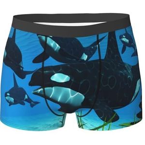 ZJYAGZX Orka's zwemmen langs print heren zachte boxershorts shorts viscose kofferbak pack vochtafvoerend herenondergoed, Zwart, S