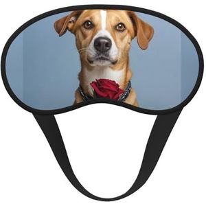 Slaap-oogmasker voor dames en heren, zacht, comfortabel slaapmasker, verduisterend, slaapoogbedekking voor reizen, yoga, dutje, werkhond met een roos