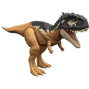 Jurassic World: Dominion Brullende Roofdieren Dinosaurus Actiefiguren, met brullend geluid en kenmerkende aanvalsactie, middelgroot formaat, fysiek en digitaal speelplezier, voor 4 jaar