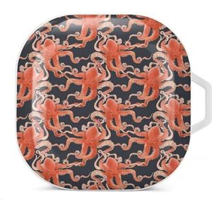 Aquarel Octopus Oordopjes Hoesje Compatibel met Samsung Hard Shell Beschermhoes Wit-Stijl