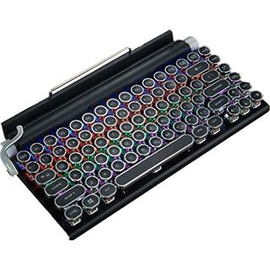 Groene as mechanische toetsenbord-schrijfmachine vorm, retro design; ingebouwde batterij is gemakkelijk mee te nemen, u kunt een Bluetooth-verbinding gebruiken; eersteklas textuur (Zwart)