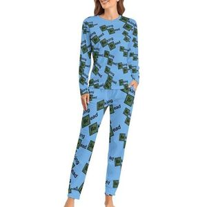 Bakken Brood Chemicals Zachte Womens Pyjama Lange Mouw Warm Fit Pyjama Loungewear Sets met Zakken 6XL