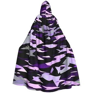 SSIMOO Amerikaanse camouflage paarse Halloween feestcape voor volwassenen - perfect voor kostuumfeesten en cosplay