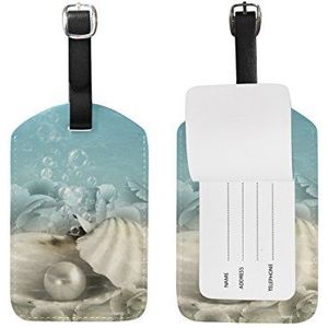 BALII Oyster Shell Pearl Water Bubbles Bagage tag Koffer ID Label Een Stuk