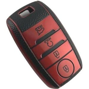 Autosleutel beschermhoes TPU 3 4 Knoppen Autosleutel Case Cover Voor Sportage Voor Cerato Voor Optima K3 K5 Voor Sorento Voor Niro LX EX Voor Niro S Touring 2016 Sleutel Shell(4 Buttons Red)