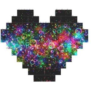 Heldere Mooie Kleurrijke Kunst Jigsaw Puzzle-Hartvormige Bouwstenen Puzzel-Leuk En Stress-Verlichtend Puzzel Spel