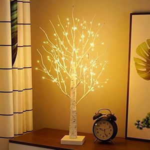 23GUANYI Berkenlichtboom voor binnen met 144 warm wit ledlicht, USB-led, bonsai, boomlicht, verstelbare takken, werkt op batterijen, decoratieve boom, Kerstmis, Pasen, feest, interieurdecoratie