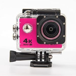 Actiecamera, 4k HD Waterdichte Sportcamera Outdoor Video Camera Duiken DV Camera sportvideocamera(Pink)