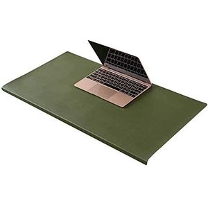 Luxe lederen bureau-onderlegger, grote muismat met randbescherming, waterdichte gladde schrijfmat voor laptop toetsenbord-100x50cm-groen