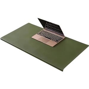 Luxe lederen bureau-onderlegger, grote muismat met randbescherming, waterdichte gladde schrijfmat voor laptop toetsenbord-100x50cm-groen