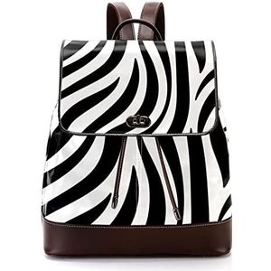 Gepersonaliseerde casual dagrugzak tas voor tiener zwart en wit zebra print schooltassen boekentassen, Meerkleurig, 27x12.3x32cm, Rugzak Rugzakken