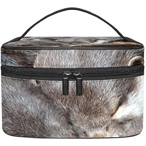 Leuke Slapende Otters Make-up Organizer Bag, Reizen Make-up Tas Organizer Case Draagbare Cosmetische Tas voor Vrouwen en Meisjes Toiletartikelen, Meerkleurig, 22.5x15x13.8cm/8.9x5.9x5.4in