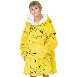 Pokemon Kids extra grote deken Hoodie Pikachu of Pokeball Sherpa Fleece Een maat