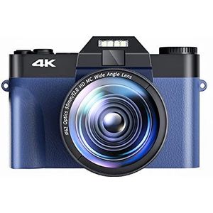 Videocamera Vlogcamera Recorder Macro Lens 48MP AF Camera for Fotografie 16X Groothoek 4K Camcorder Streaming Webcam Flip Screen Videorecorder(128G TF Card,With 2 Lens)