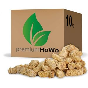 premiumHoWo eco aanmaakwol (10 kg) ca. 800 stuks, ook als (3 kg+5 kg), ecologische barbecueaansteker, openhaardaansteker, kachelaansteker, houtwol, aanmaakblokjes (10 kg)