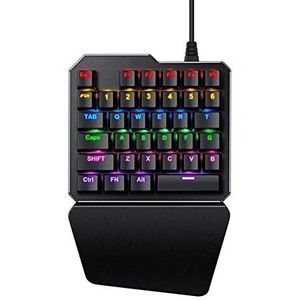 DKE-toetsenbord Eenhands mechanisch toetsenbord Kleurrijk RGB Light Gaming Keyboard Keypad Mobile Game Toetsenbord