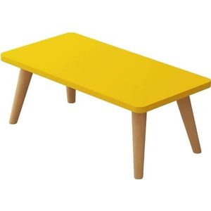 ZWQOZ Ronde/vierkante salontafel houten nestbank bijzettafel kleine eettafel woonkamer slaapkamer meubels eindtafel woondecoratie (kleur: geel, maat: 80 cm x 40 cm x 33 cm)