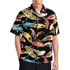 Koi Karpers Patroon Hawaiiaanse Shirt Voor Mannen Zomer Strand Casual Korte Mouw Button Down Shirts met Zak
