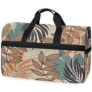 Bladeren Plant Gras Groen Sport Zwemmen Gym Tas met Schoenen Compartiment Weekender Duffel Reistassen Handtas voor Vrouwen Meisjes Mannen