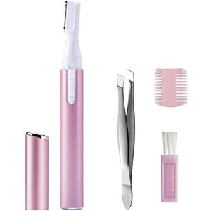 1 elektrisch wenkbrauwmes met 1 wenkbrauwkam, 1 reinigingsborstel en 1 wenkbrauwsnij-clip (zonder voeding)
