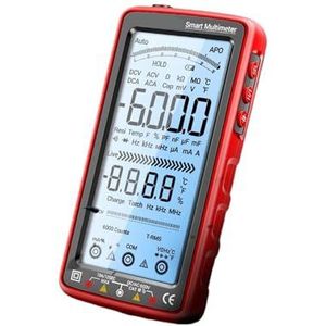 QAVLXIE 681 Anti-burn Oplaadbare Multimeter True RMS Multimetr Spanning Tester Hz Ohm Diode Meter met Scherm Schede (681 zwart)