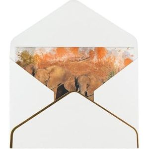 Olifanten kunst elegante parel papier wenskaart - voor individuen vieren speciale gelegenheden, kantoor collega's, familie en vrienden uitwisselen groeten