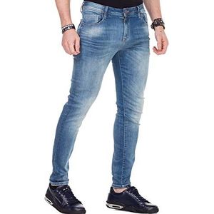 Cipo Baxx heren jeans broek used denim straight design jeansbroek blauw, blauw, 30