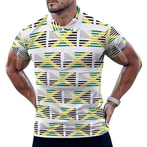 Jamaica Amerikaanse Vlag Grappige Mannen Polo Shirt Korte Mouw T-shirts Klassieke Tops Voor Golf Tennis Workout
