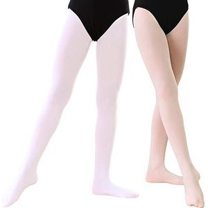 Soudittur Balletpanty voor kinderen, danspanty met voet, ultra-stretch 90D, voor meisjes en dames, 1 paar ballet, roze, M