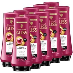 Gliss Colour Perfector Conditioner (10 x 200 ml), conditioner met hyaluroncomplex & cranberry-extract voor gestreken en gekleurd haar biedt kleurbescherming en stralende kleurglans