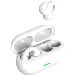 Beengeleiding draadloze oordopjes Koptelefoon, oorclip Draadloos Bluetooth 5.3 Beengeleiding Ruisonderdrukking Geen in-ear sportkoptelefoon, Wild No Drop-koptelefoon (Color : White)