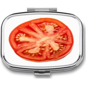 Tomaat Slice Pillendoos Pil Organizer Pil Case 2 Compartiment Geneeskunde Pil Organizer Kleine Pil Case Pil Container Pillenhouder Leuke Pillendoos Mini Pillendoosje