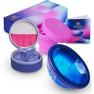 HeyHera Menstruatieschijf, herbruikbaar, siliconen menstruatieschijf, comfortabele menstruatieschijf, eenvoudig te gebruiken en te extraheren, eenvoudig te reinigen, herbruikbare menstruatieschijf