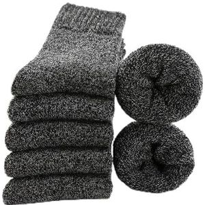 RKYNOOZX Sokken 5 paar dikke wollen sokken mannen handdoek warm winter sokken katoen kerstcadeau sokken voor mannen thermische maat 5 paar zwart - eur 38-45 (US 6-11)