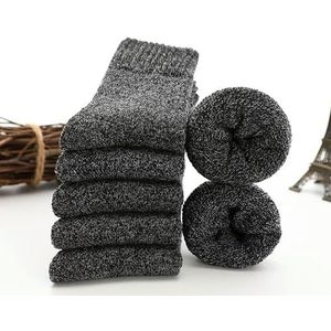 RKYNOOZX Sokken 5 paar dikke wollen sokken mannen handdoek warm winter sokken katoen kerstcadeau sokken voor mannen thermische maat 5 paar zwart - eur 38-45 (US 6-11)