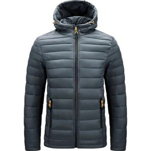 Pegsmio Katoen Gewatteerde Kleding Mannen Casual Jassen Mode Outdoor Winter Warm Winddicht Hooded Jassen, Gray9, L