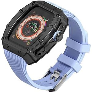 OFWAX Metalen legering horlogekast rubberen band, voor Apple Watch Ultra 8 49 mm serie vervanging, horlogekast sportbanden sluiting mod kit, voor Iwatch-serie 49 mm vervangende accessoires, 49mm,