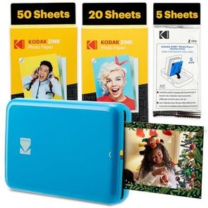 KODAK Step Instant Smartphone Foto Printer – 75 Vellen BUNDEL – Draagbare Mini Printer – Blauw