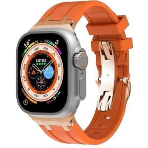 INSTR Rubberen Band Voor Apple Horloge Ultra 2 49mm Serie 9 8 7 45mm Zachte Sport Band Voor iWatch 6 5 4 SE 44mm 42mm Siliconen Armband(Color:Orange rosegold,Size:For 38mm 40mm 41mm)