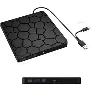 2-in-1 externe dvd-rw-drive USB3.0 Type C-interface Slanke dvd-brander CD-schrijver Lezer Speler Optische drive for laptop Desktop-pc
