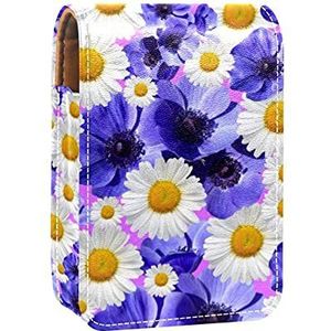 Make-up Lipstick Case voor Buiten Hond Schotel Poot Voet Print Zwart Draagbare Lippenstift Organizer met Spiegel Dames Mini Make-up Tas Neemt Tot 3 Lippenstift, Veelkleurig-3, 9.5x2x7 cm/3.7x0.8x2.7 in