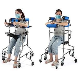 Looprekken, rollator voor volwassenen lichtgewicht onderarmsteun in hoogte verstelbaar hulpmiddel voor training van de onderste ledematen revalidatie staand frame