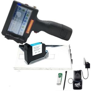 Handheld inkjetprinter, Touchscreen 12.7mm Handheld Inkjet Printer Sneldrogende Coder Label Printer 600DPI QR Code Logo Thermische Printer,Kantoorprinter(Printer and 1 ink)